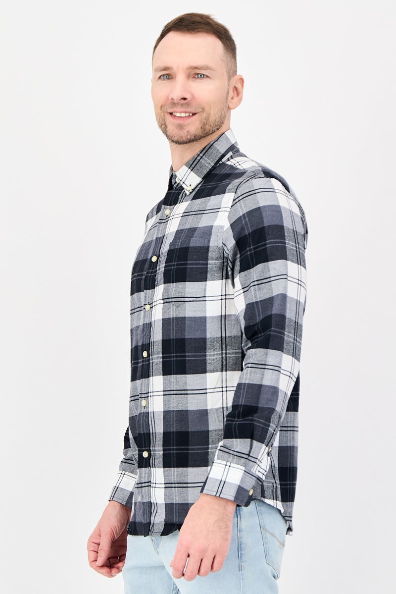 Chaps Men Regular Fit Long Sleeve Plaid Casual Shirt, Multicolor - Image 4